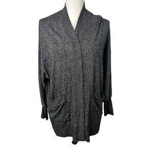 Open Front Cardigan Duster Pockets Long Sleeve Knit Gray‎ size XS